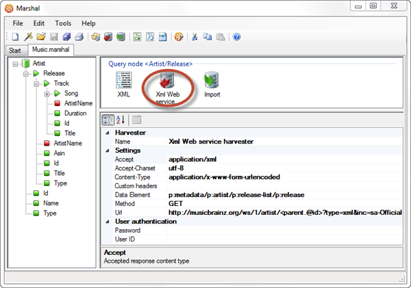 The Query Node Harvester Properties