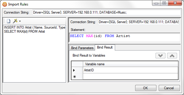 Select the id and bind the result