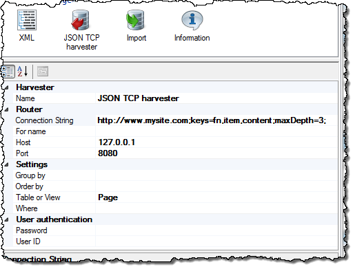 JSON TCP Router Configuration